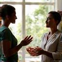 Consultant discussing healthy eating